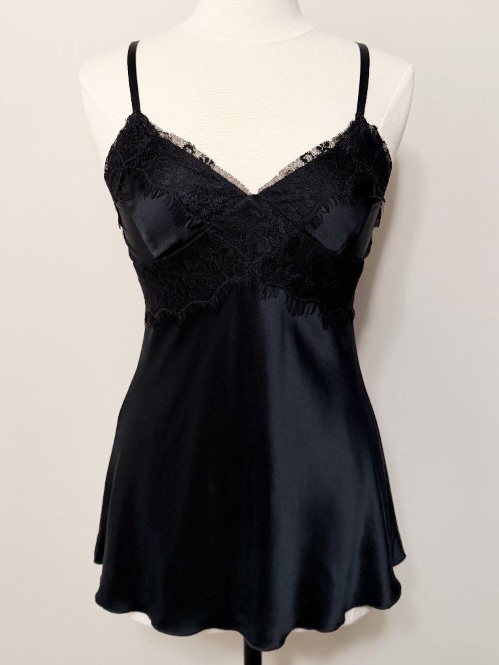 Express Design Studio Black Silk Lace Cami Tank S